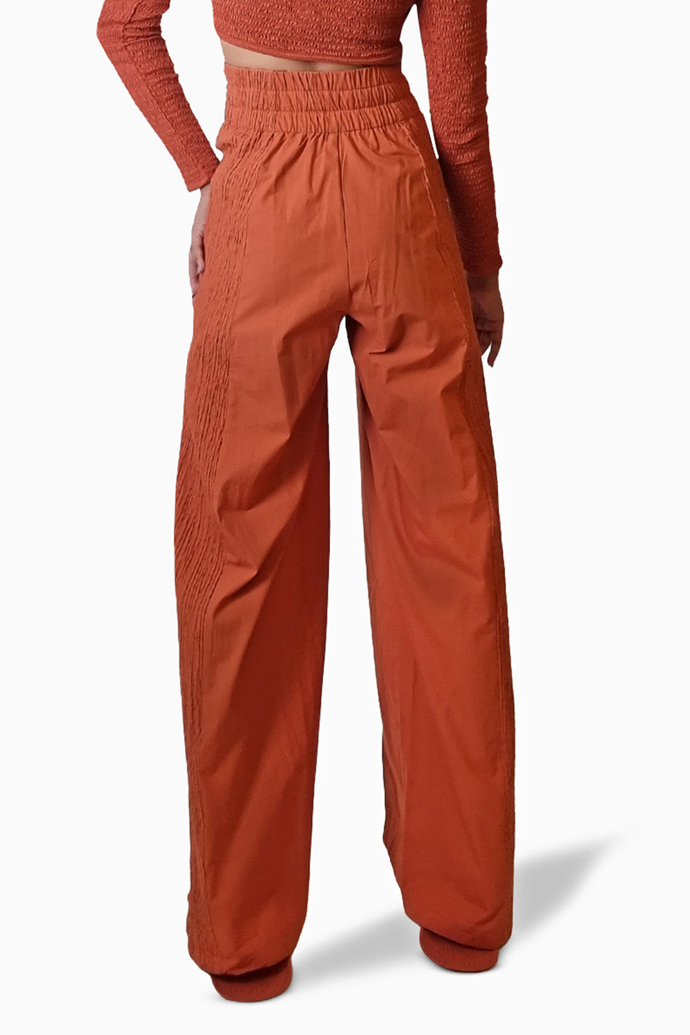 Terracotta Ripple Zip-up Pants