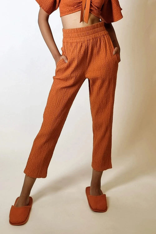 Terracotta Ripple Straight Pants