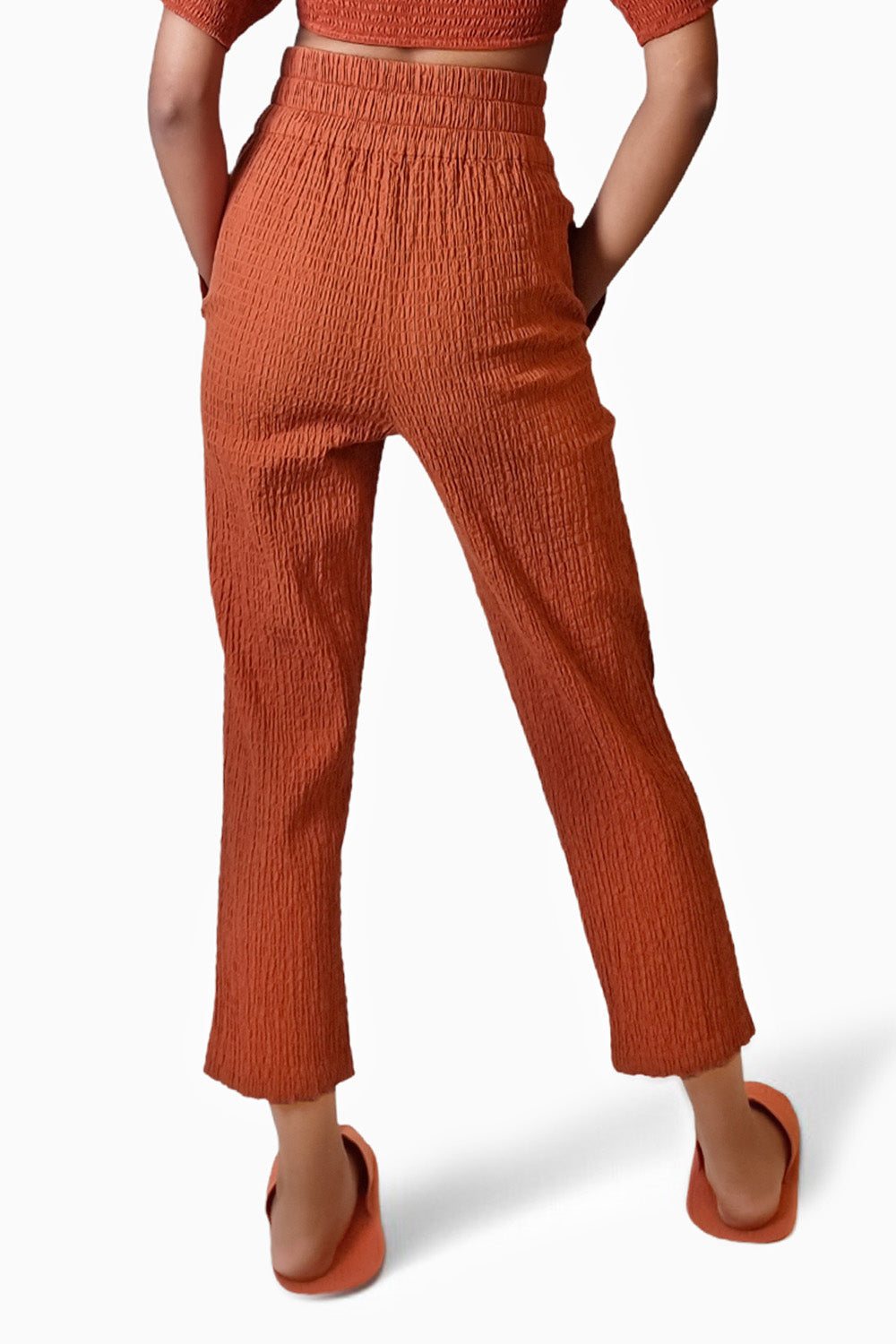 Terracotta Ripple Straight Pants