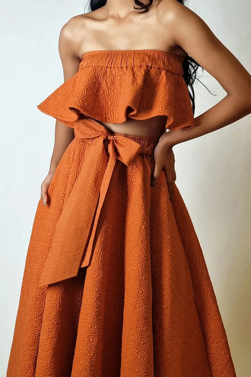 Terracotta Quilted Wave Top