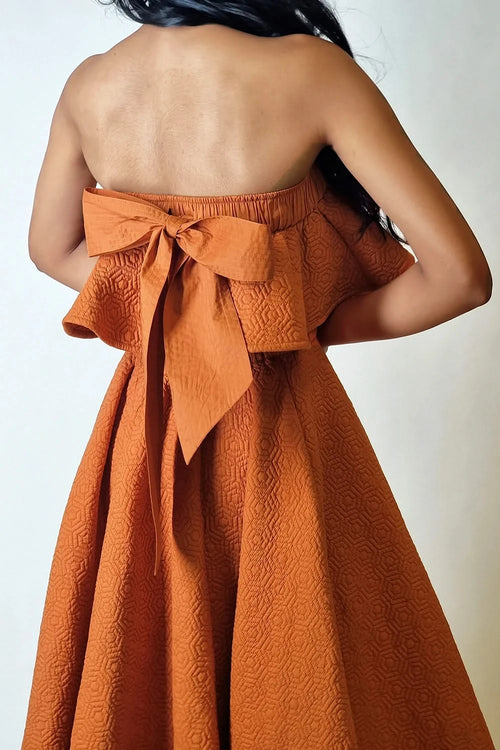 Terracotta Quilted Wave Top