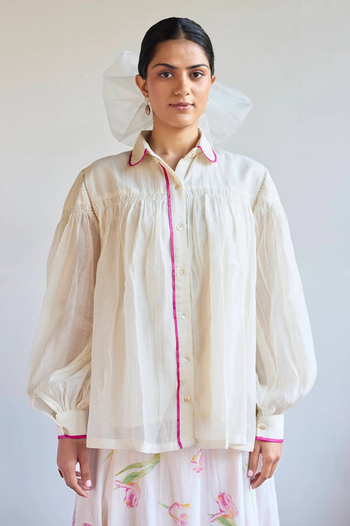 Ivory Smocking Shirt