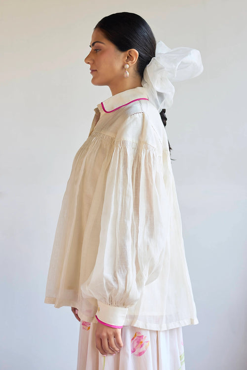 Ivory Smocking Shirt