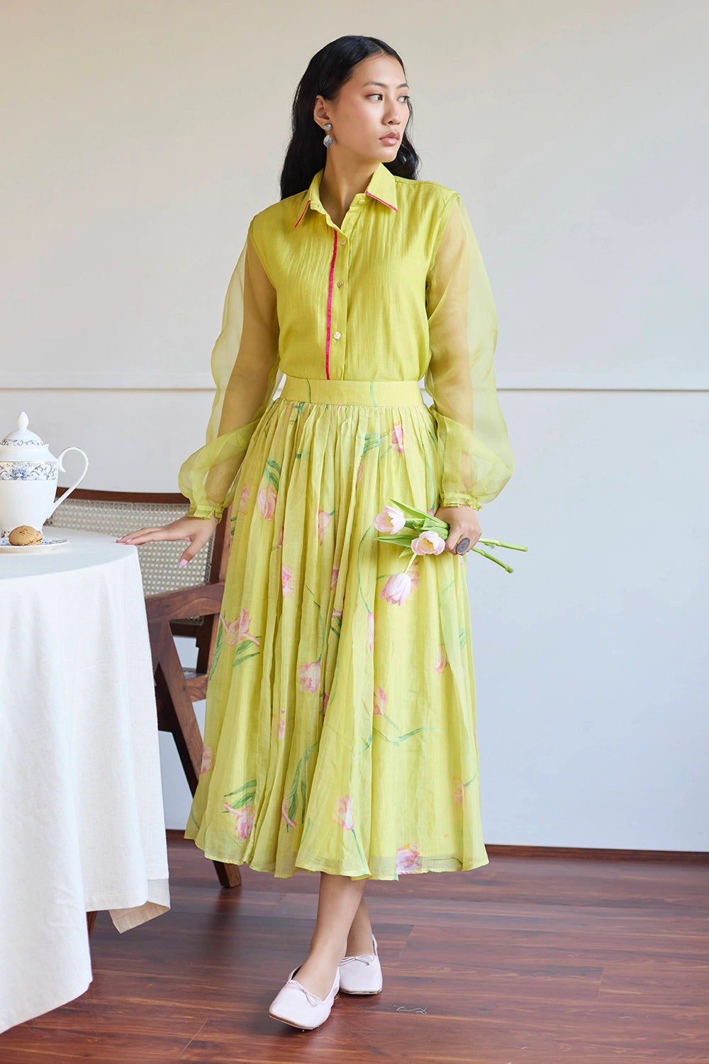 Lime Shirt with Lime Tulip Skirt