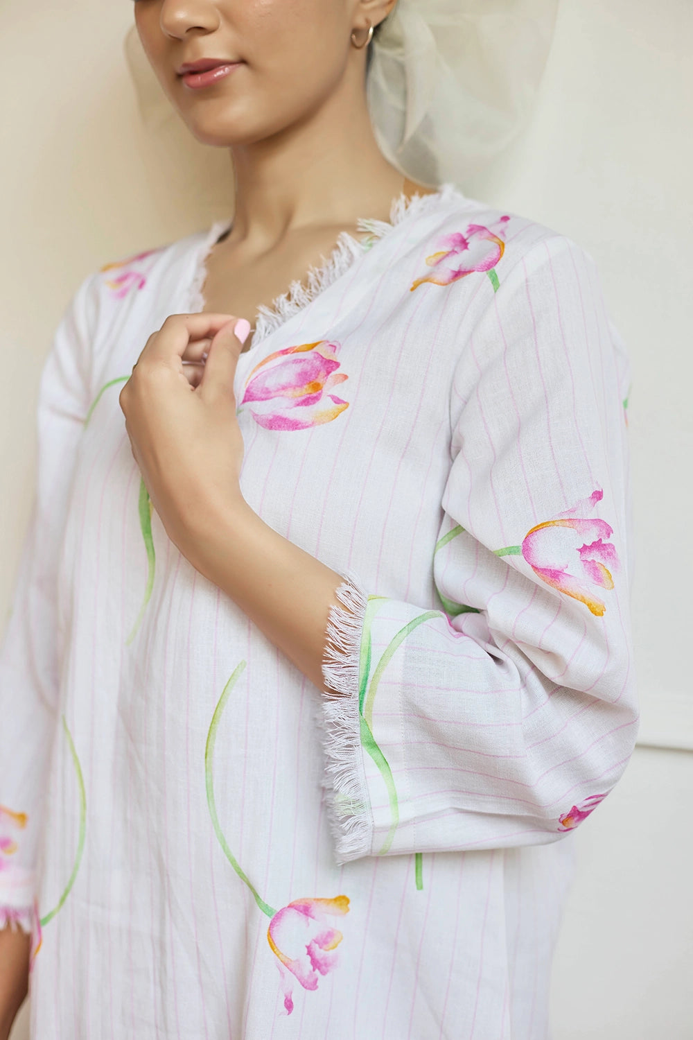 Ana Ivory Tulip Kurta Set