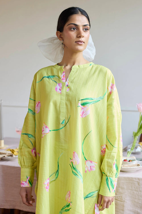 Lime Anti Fit Kurta Set