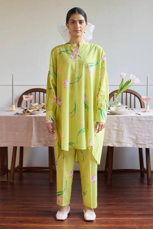 Lime Anti Fit Kurta Set