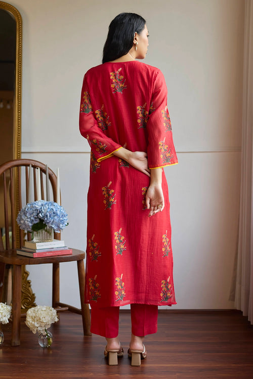 Red Scarlet Kurta Set