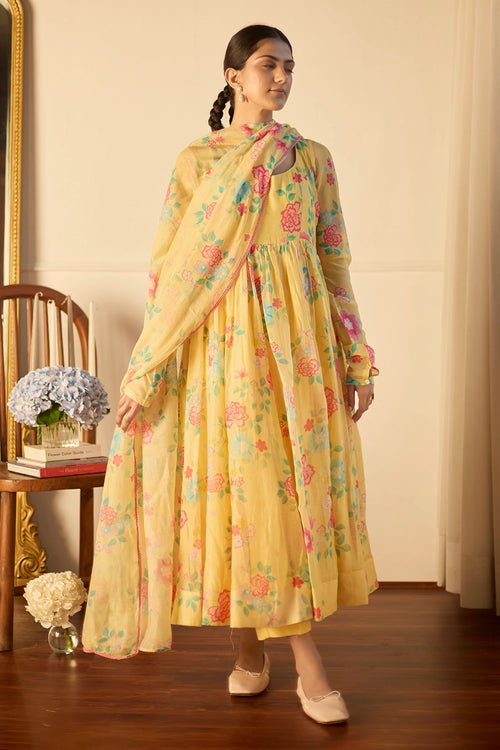 Lemon Florette Anarkali
