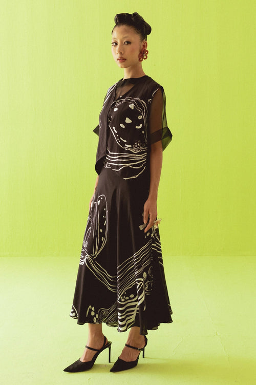 Black Three Piece Skirt Set