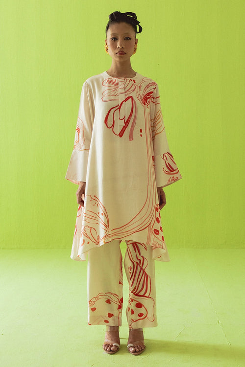 Cream A-Line Co-ord Set