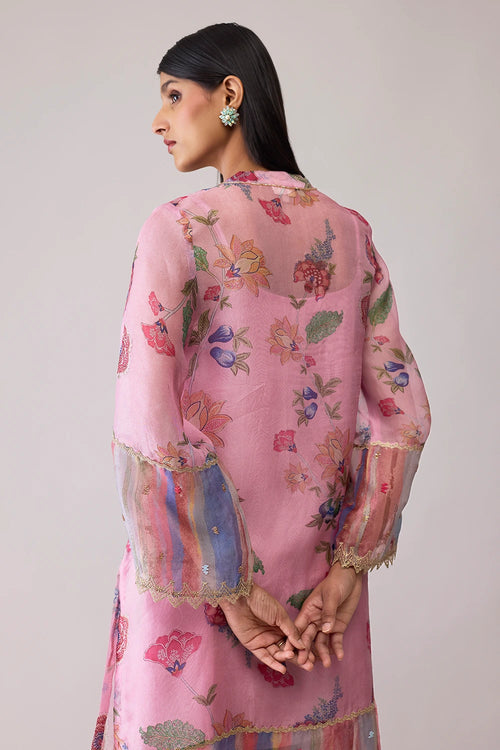Tara Pink Print Kurta Set