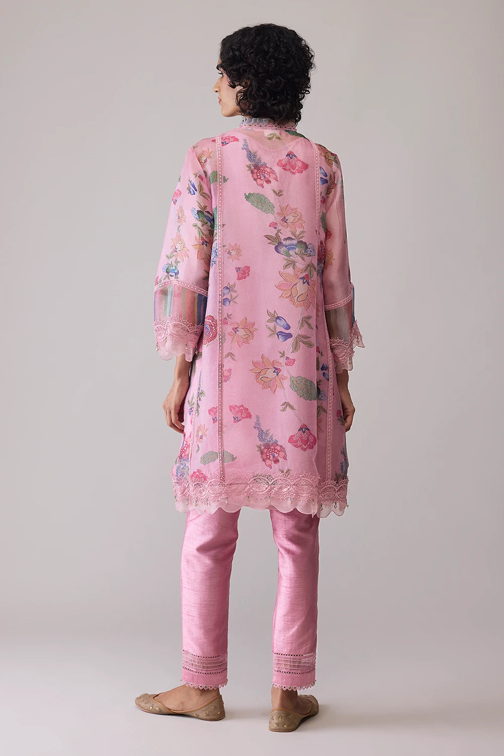 Farida Pink Print Kurta Set