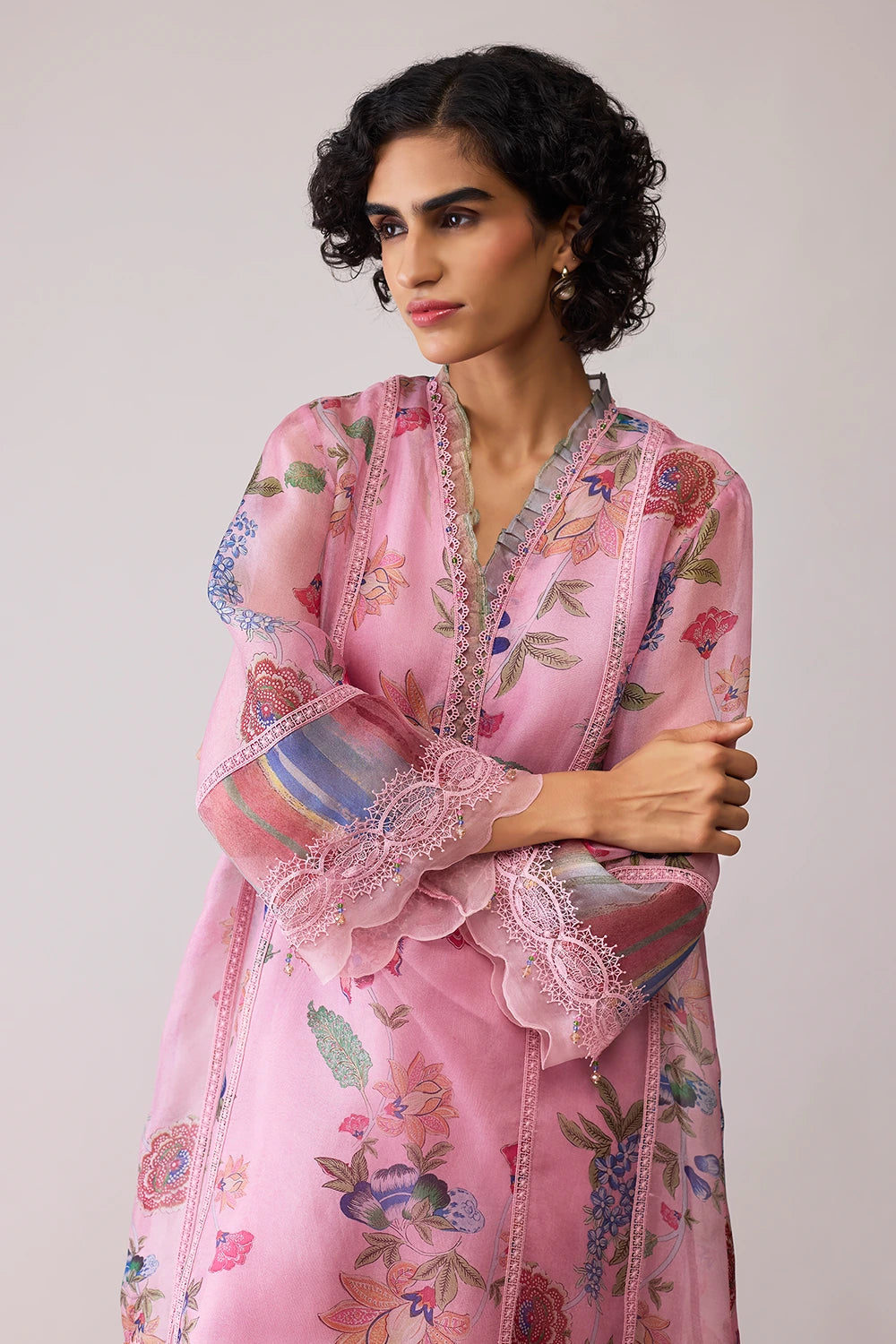 Farida Pink Print Kurta Set