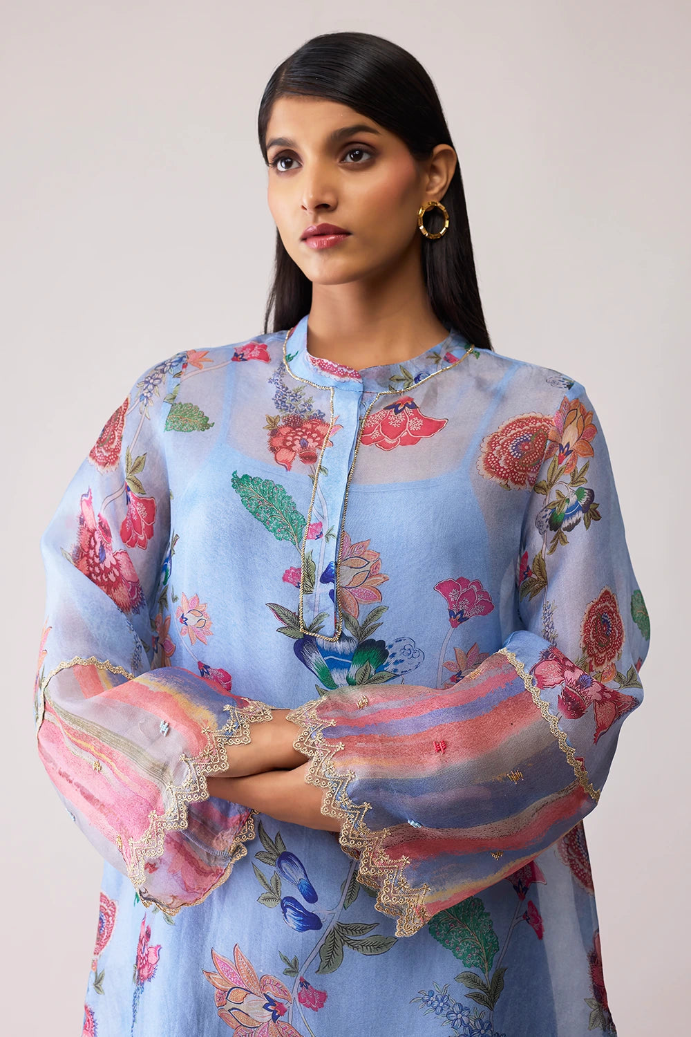 Tara Blue Print Kurta Set