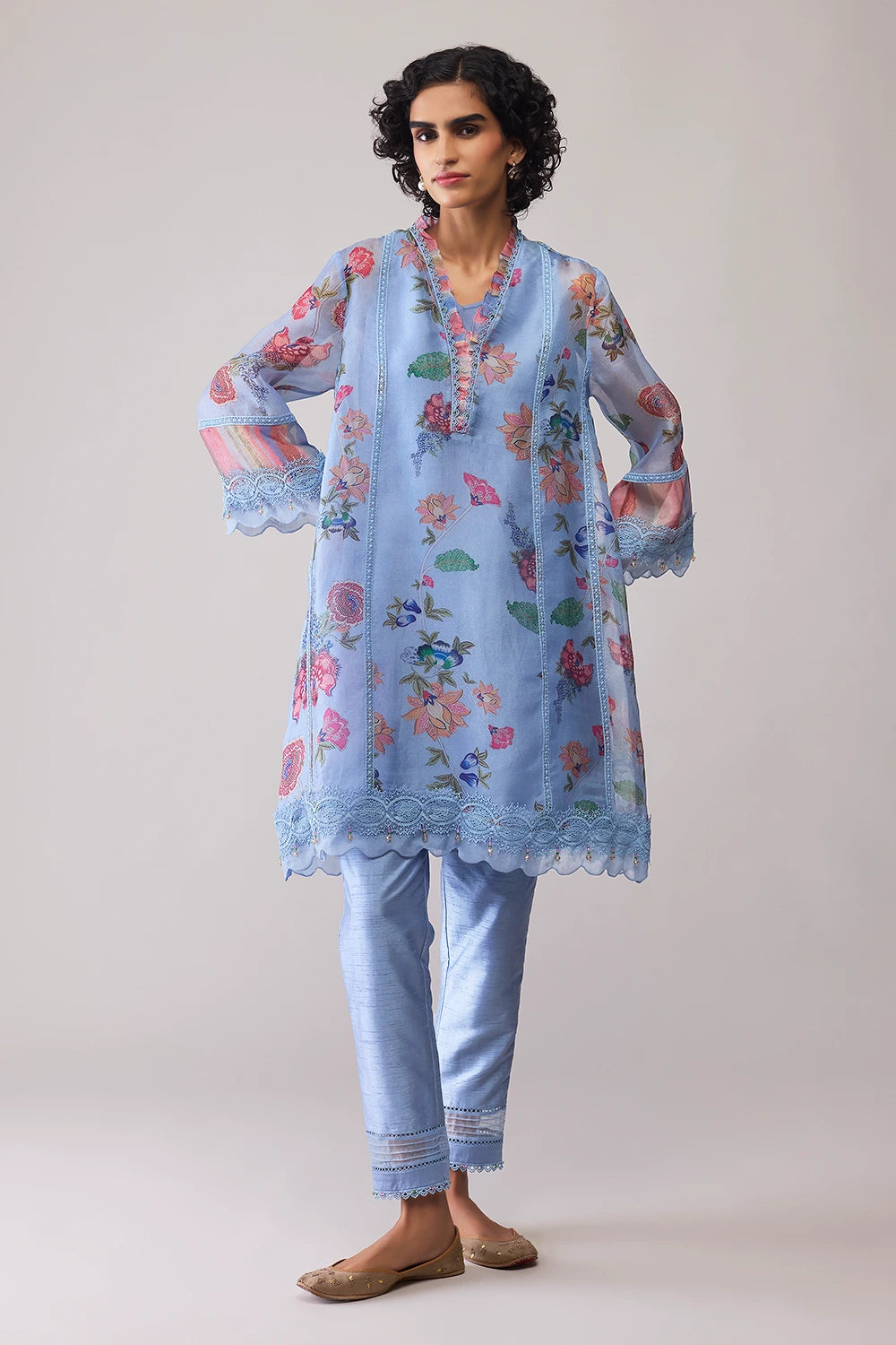 Farida Blue Print Kurta Set