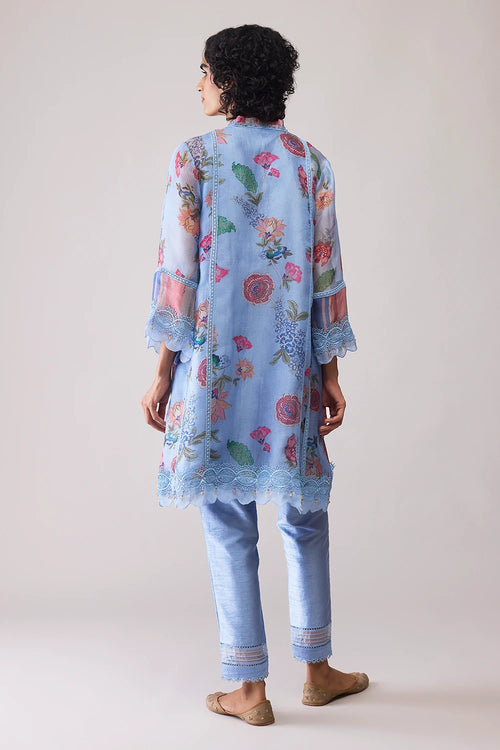 Farida Blue Print Kurta Set