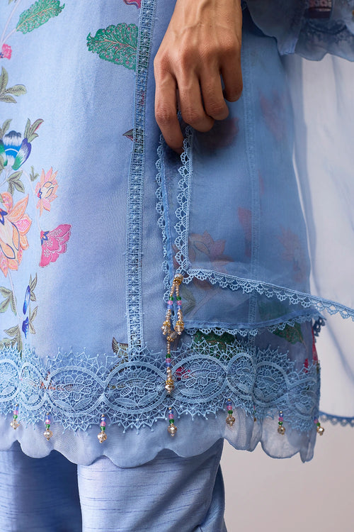 Farida Blue Print Kurta Set