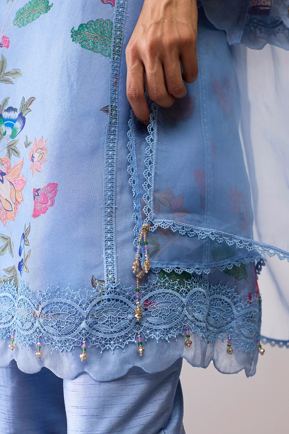 Farida Blue Print Kurta Set