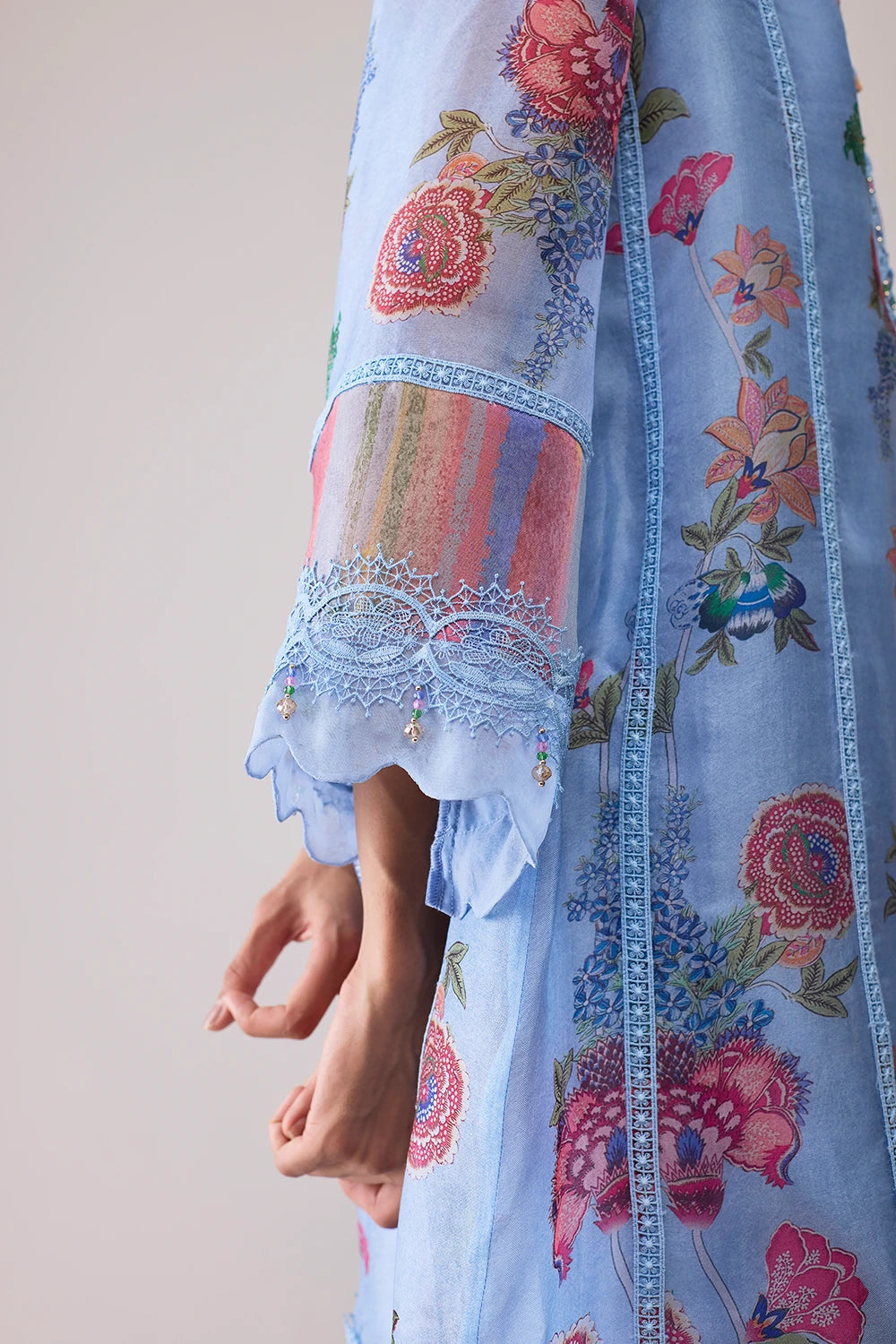 Farida Blue Print Kurta Set