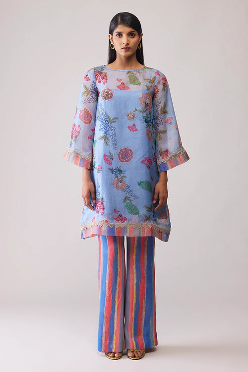 Myla Blue Print Kurta Set