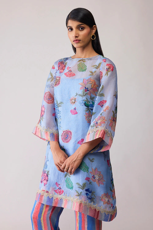 Myla Blue Print Kurta Set