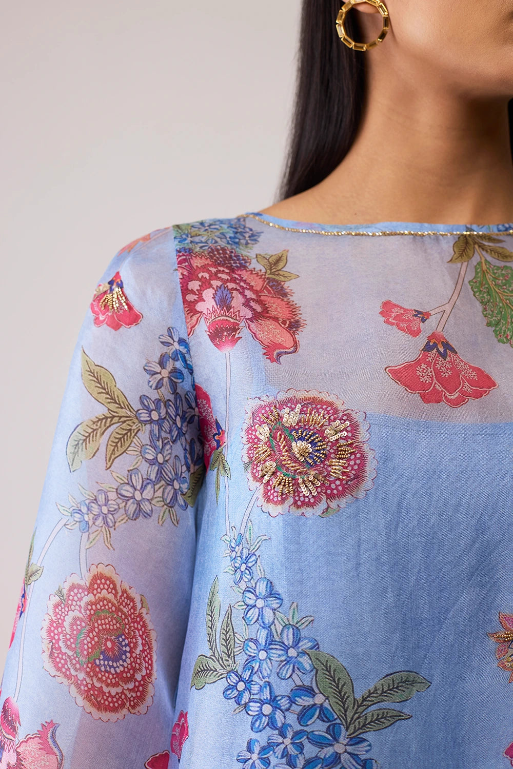 Myla Blue Print Kurta Set