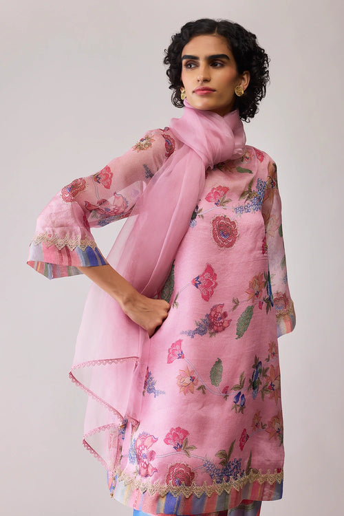 Myla Pink Print Kurta Set