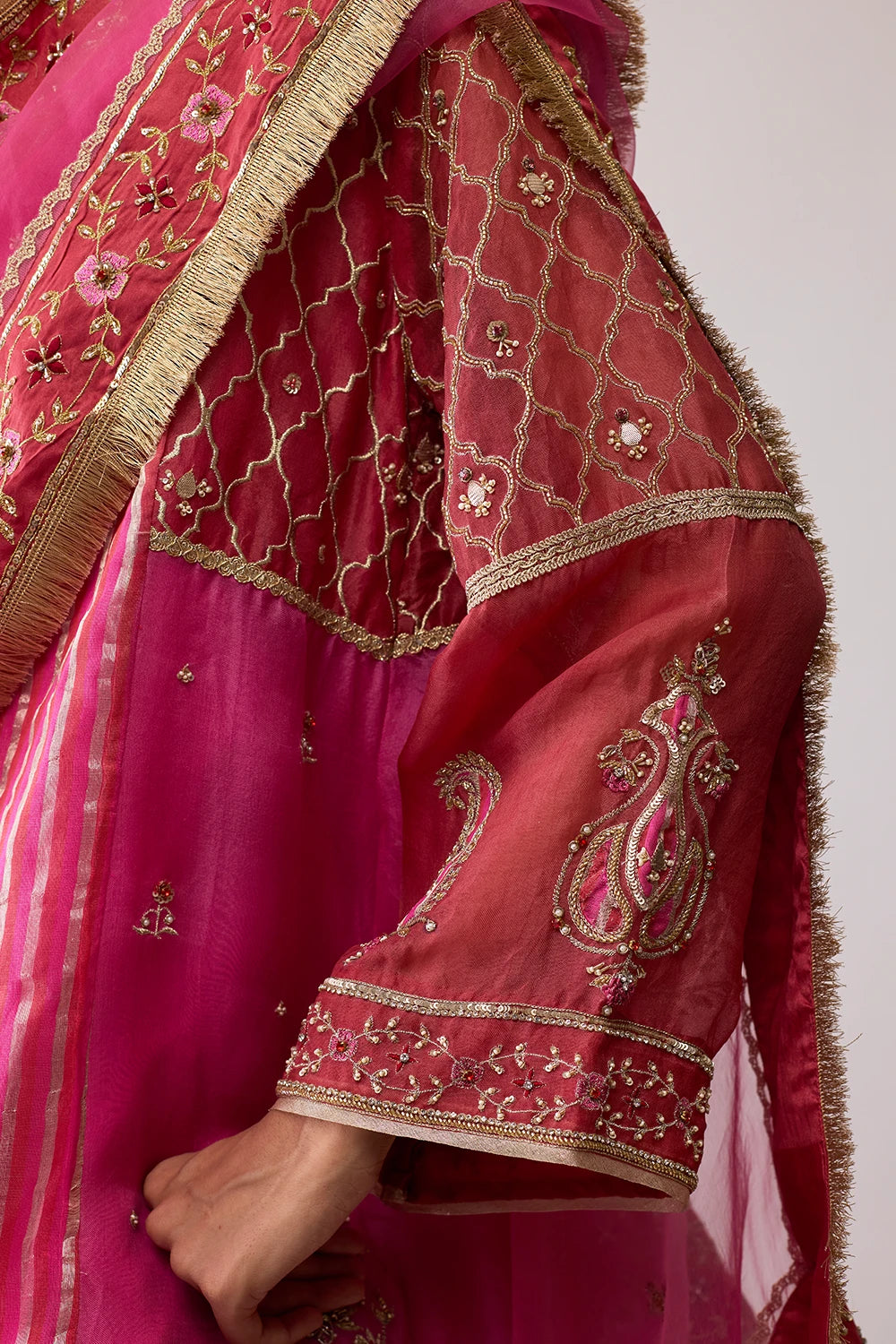 Red Pink Nadia Kurta Set