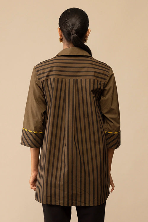 Neela Olive Embroidery Tunic