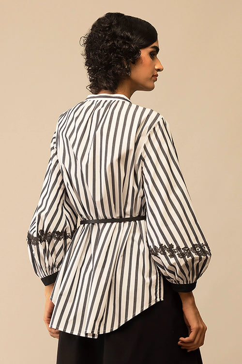 Asha Black and White Shirt