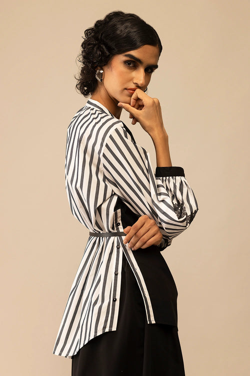 Asha Black and White Shirt