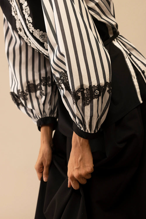 Asha Black and White Shirt