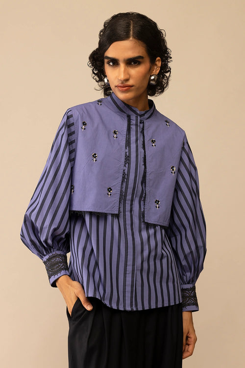 Nora Blue Stripe Shirt