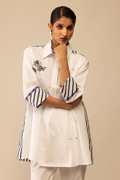 Neela White Embroidery Tunic