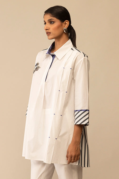 Neela White Embroidery Tunic