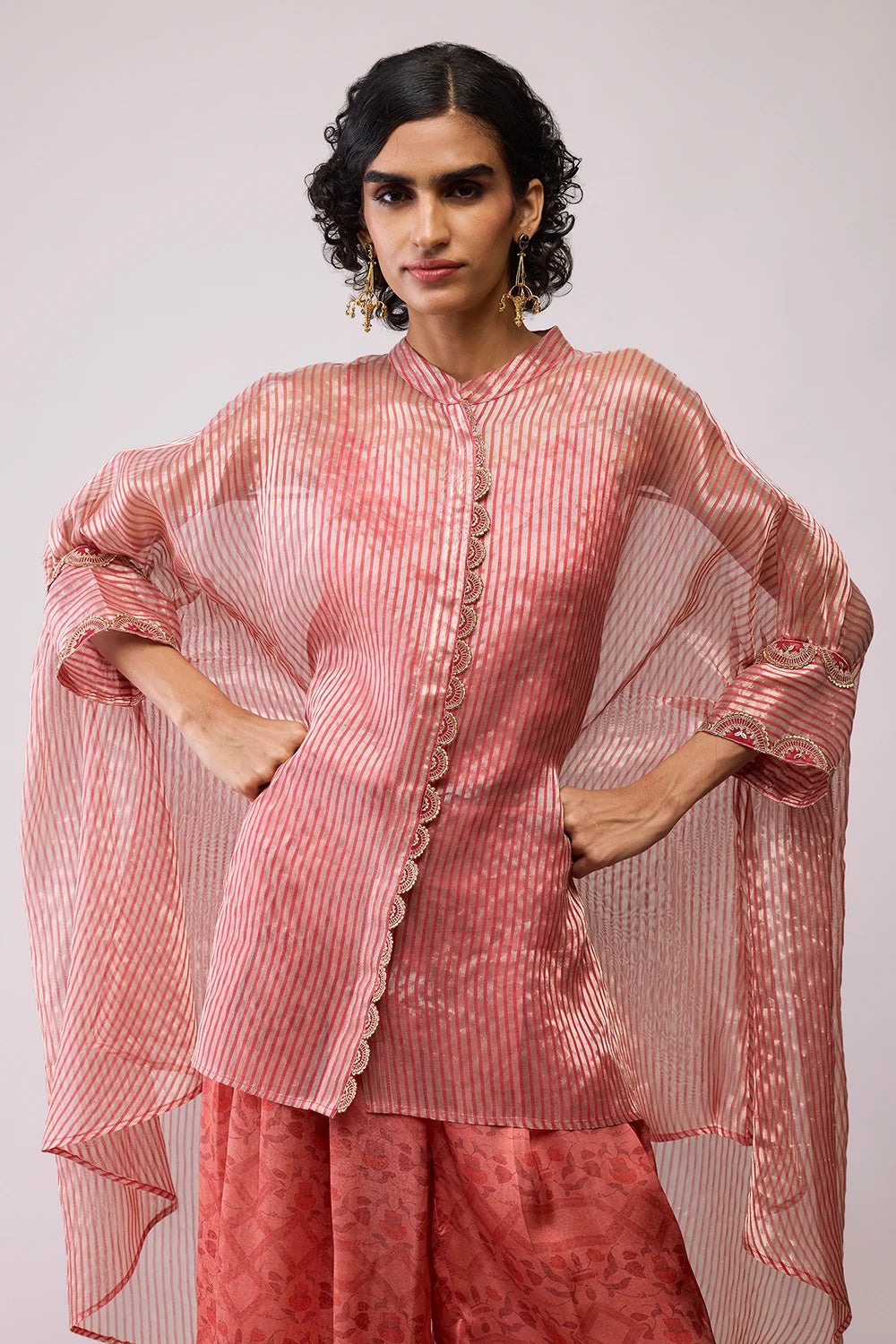 Red Stripe Manya Kaftan Set