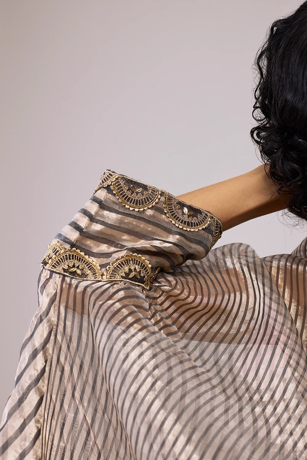 Black Stripe Manya Kaftan Set