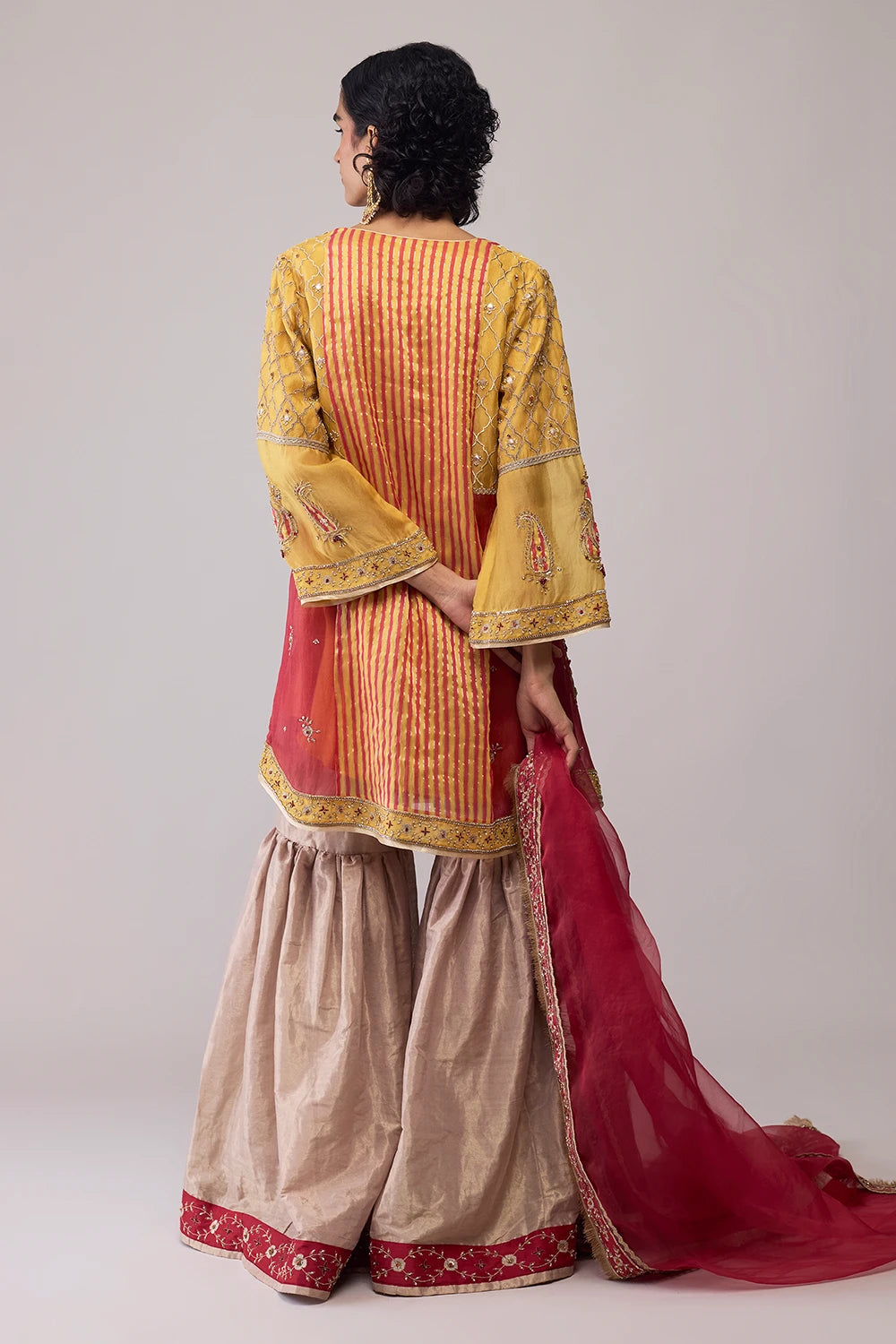 Red Yellow Nadia Kurta Set