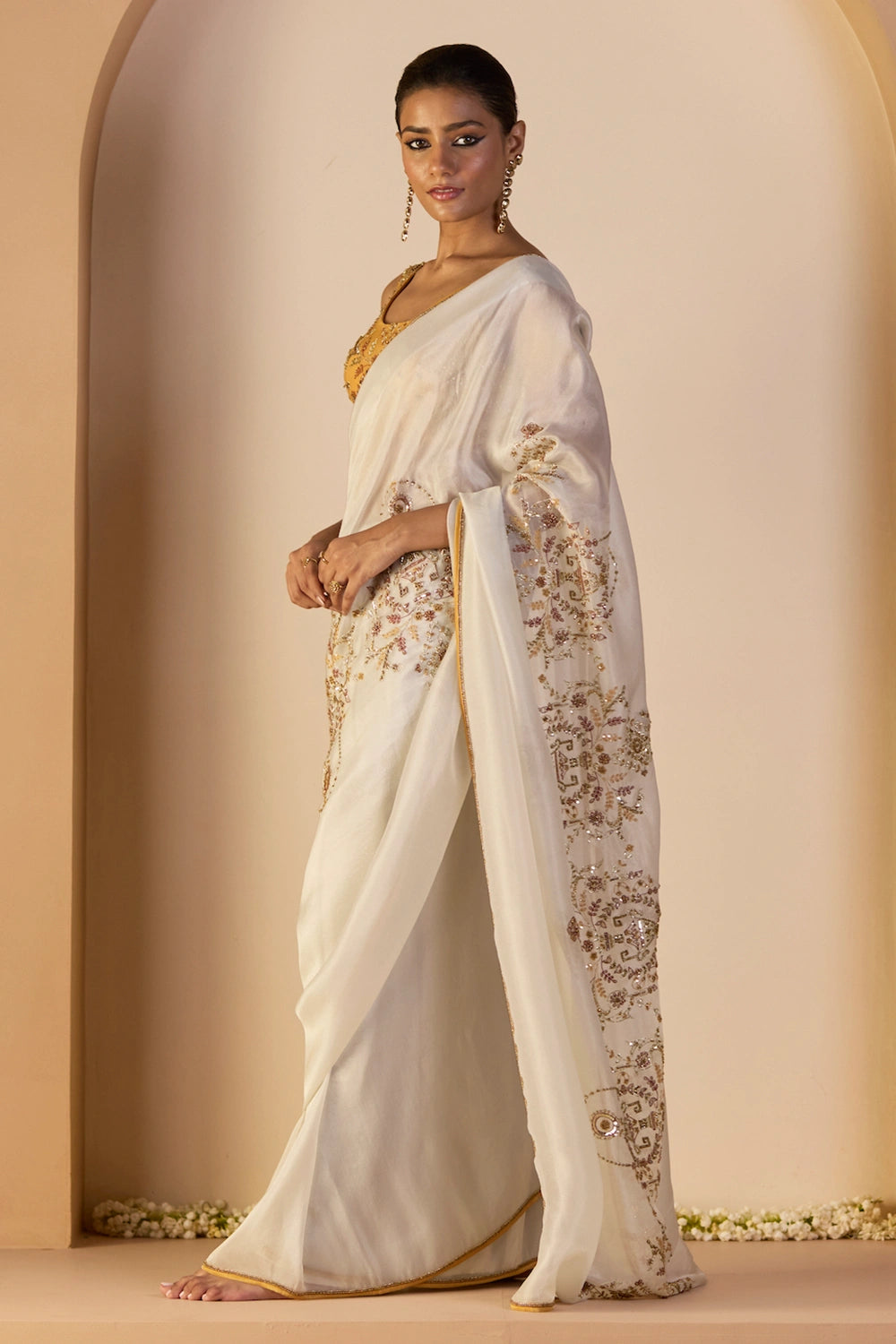 White Iqra Saree