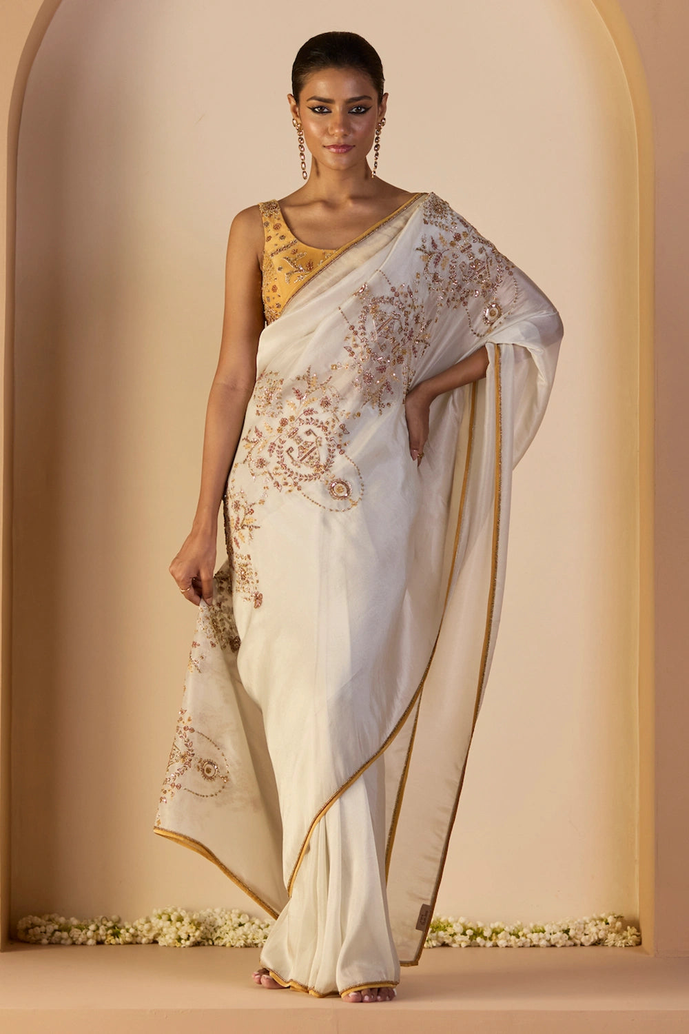White Iqra Saree