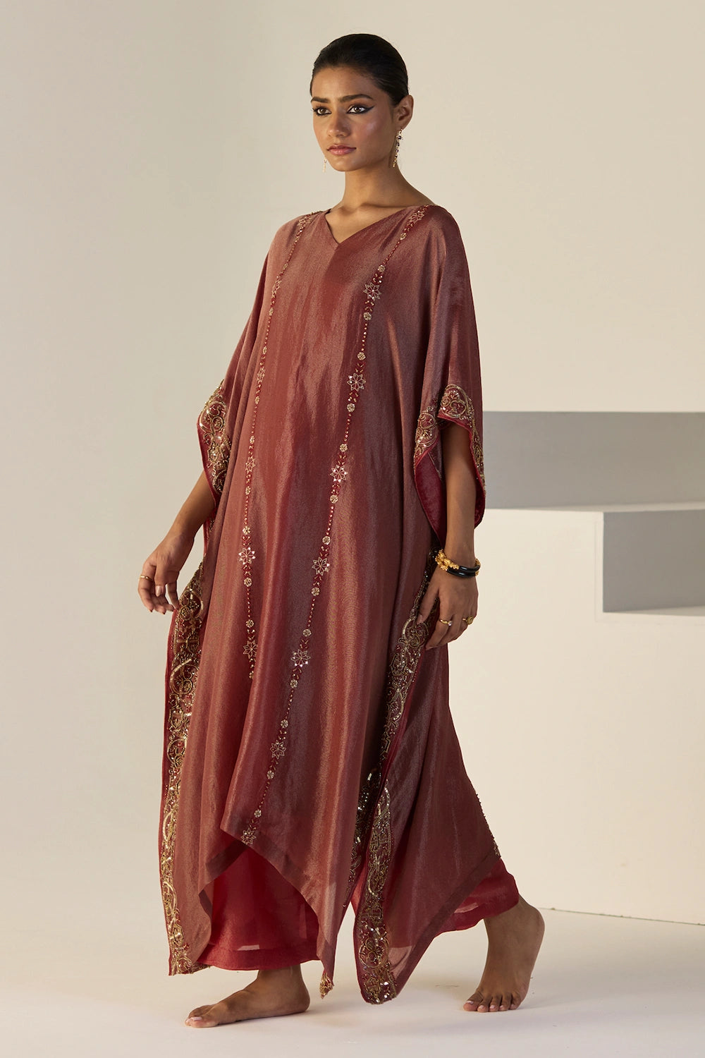 Rust Rana Kaftan set