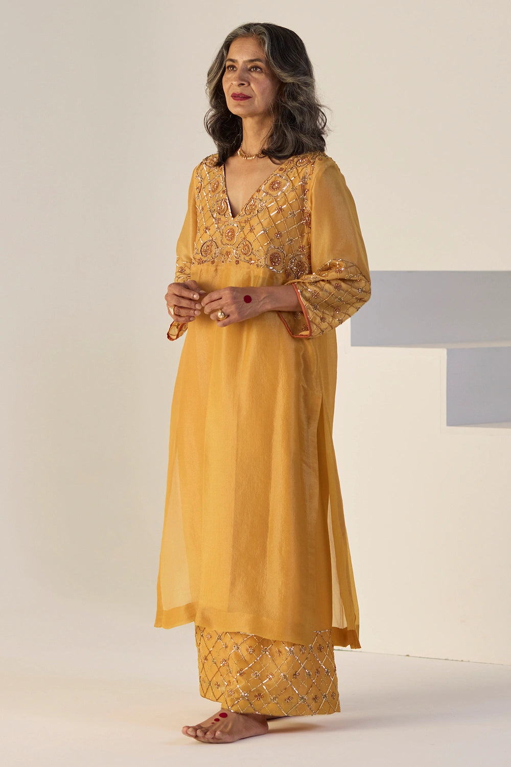 Yellow Badla Suit
