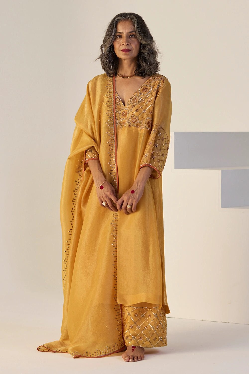 Yellow Badla Suit