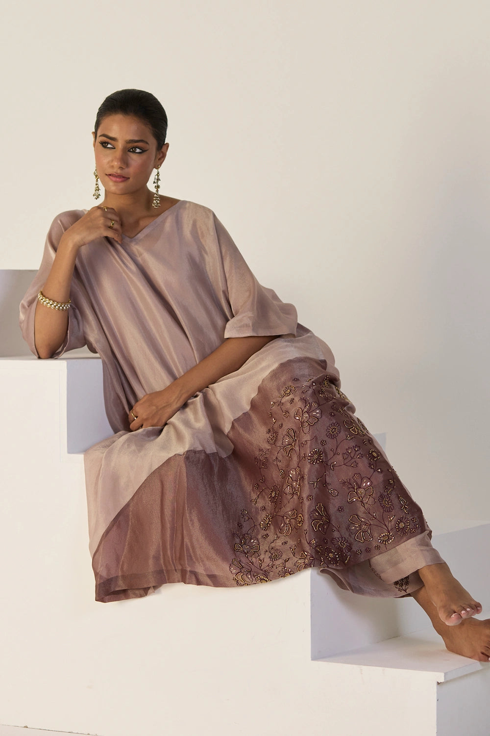 Purple Zehra Kaftan set