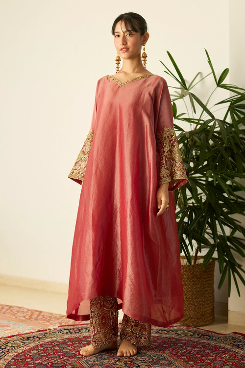 Red Rubaab Kaftan set