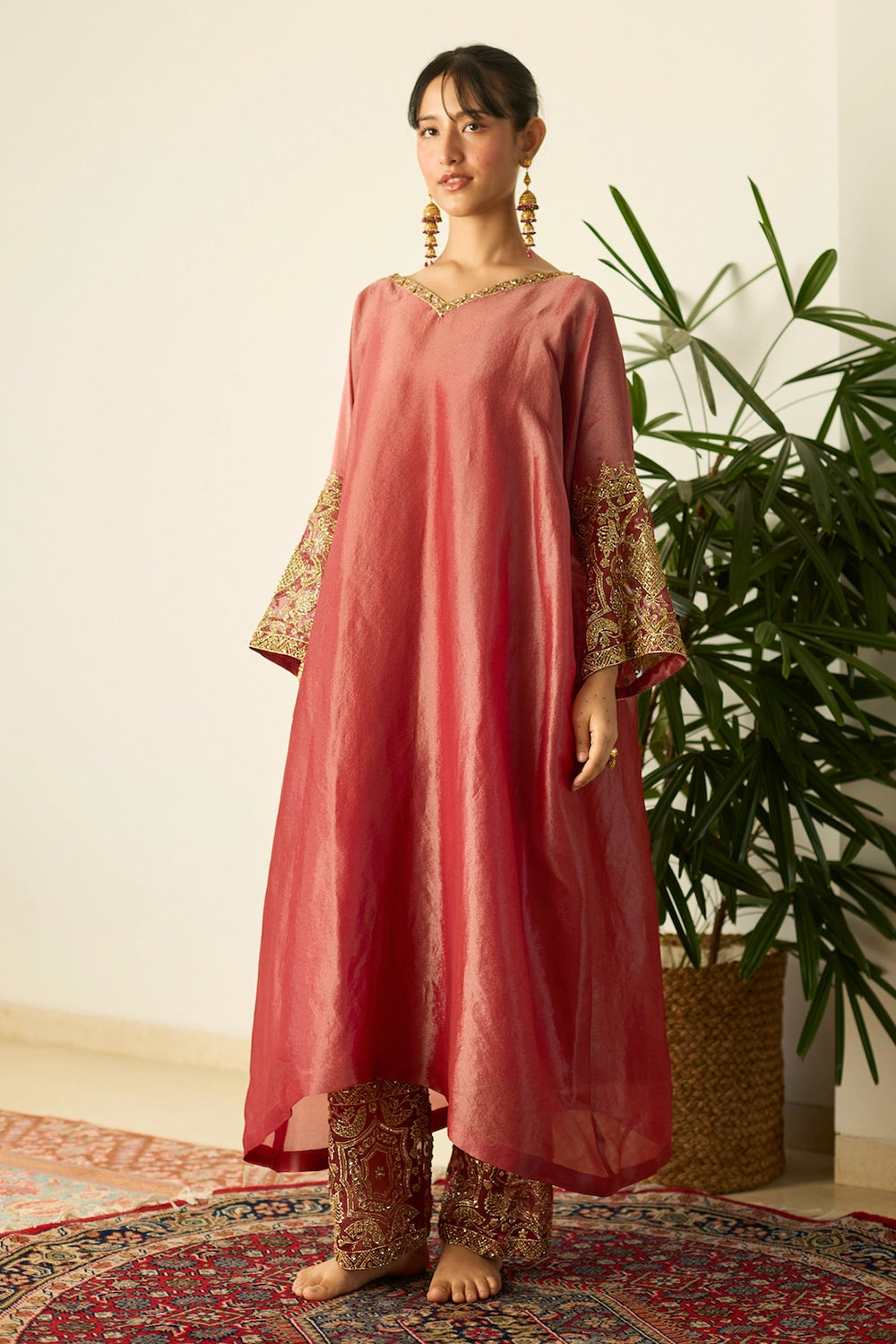 Red Rubaab Kaftan set