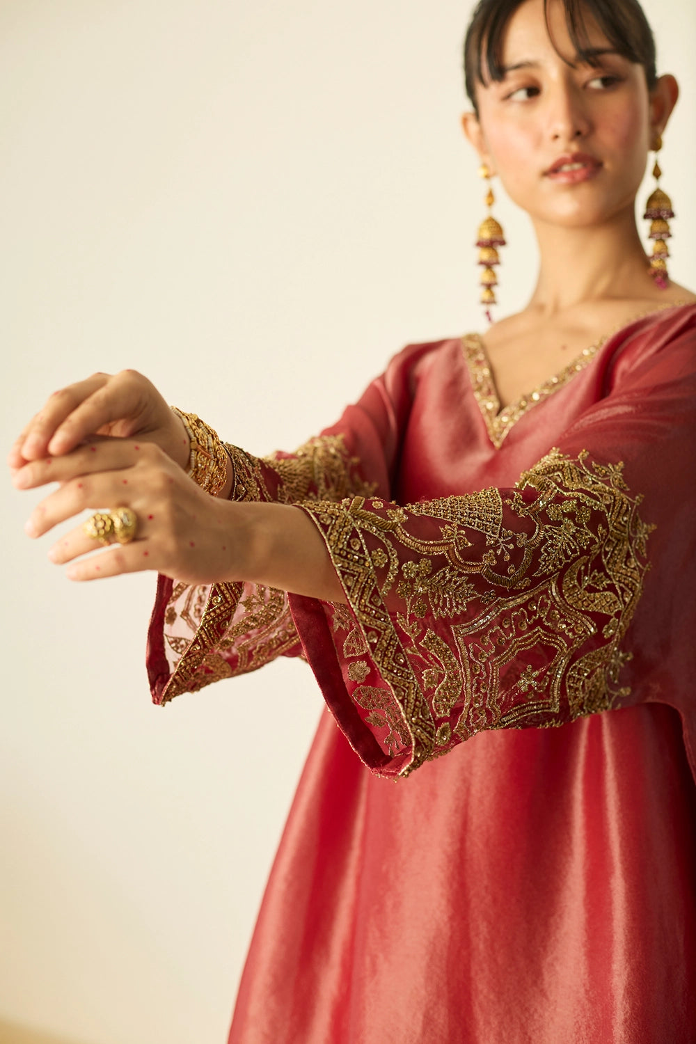 Red Rubaab Kaftan set