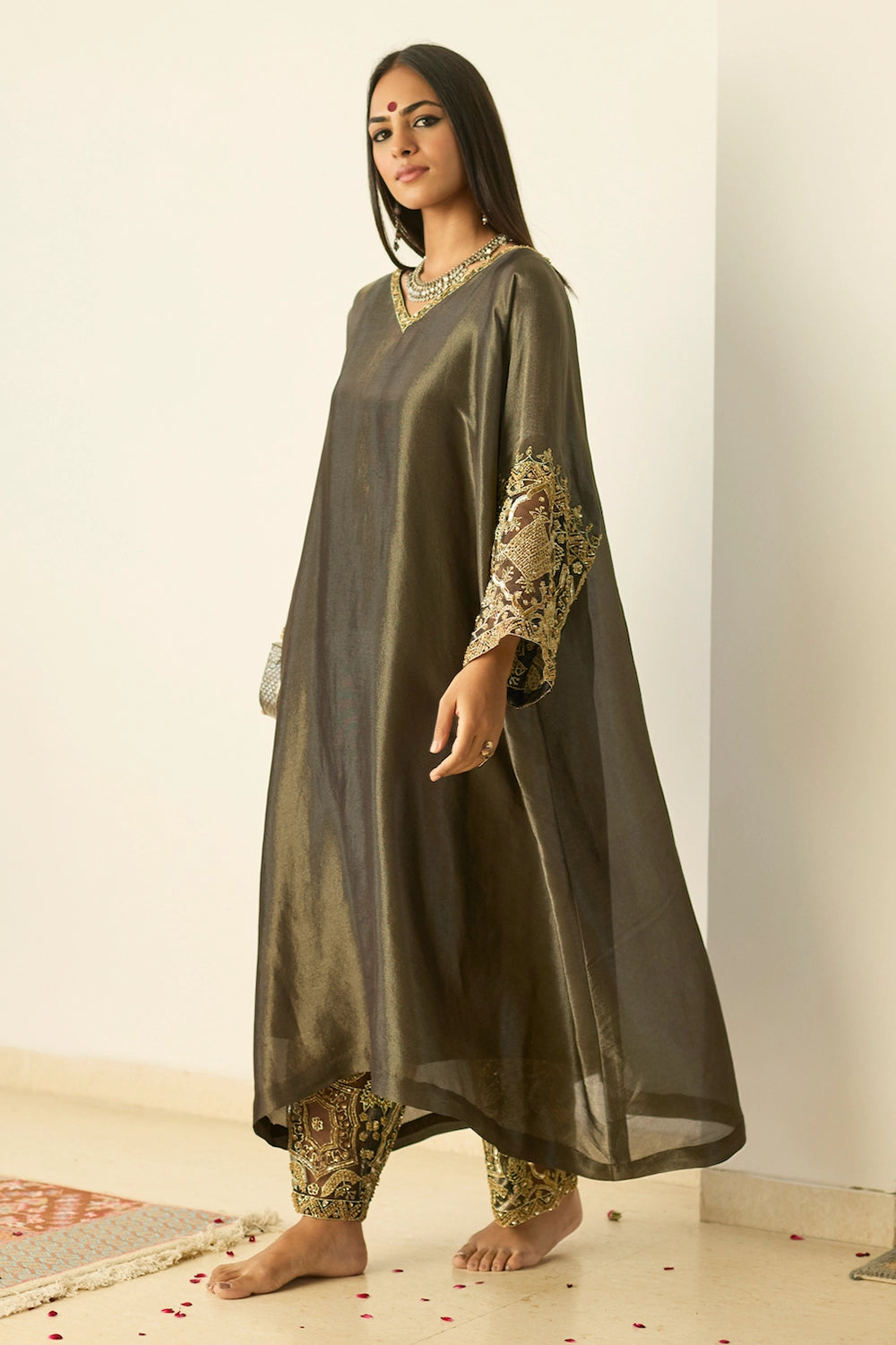 Grey Rubaab Kaftan set