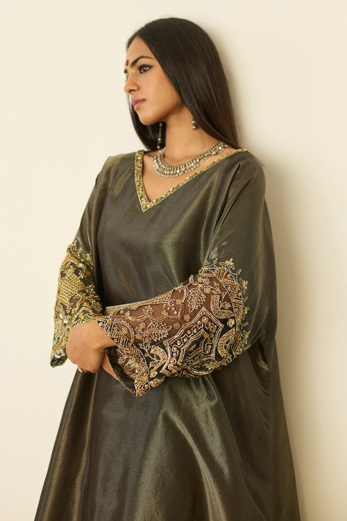 Grey Rubaab Kaftan set